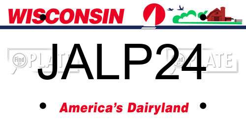 JALP24 Wisconsin License Plate