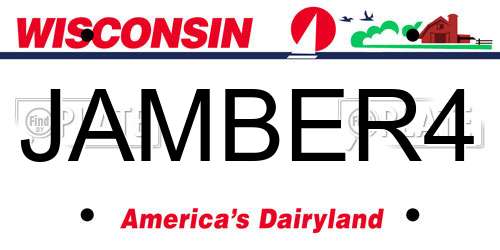 JAMBER4 Wisconsin License Plate