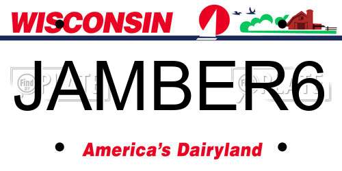 JAMBER6 Wisconsin License Plate