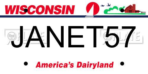 JANET57 Wisconsin License Plate