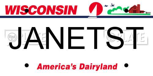JANETST Wisconsin License Plate