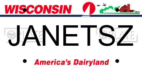 JANETSZ Wisconsin License Plate