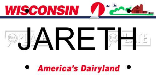 JARETH Wisconsin License Plate