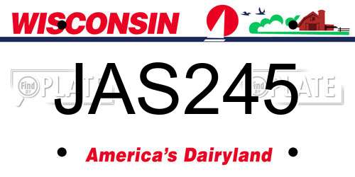 JAS245 Wisconsin License Plate