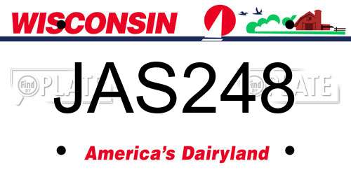 JAS248 Wisconsin License Plate