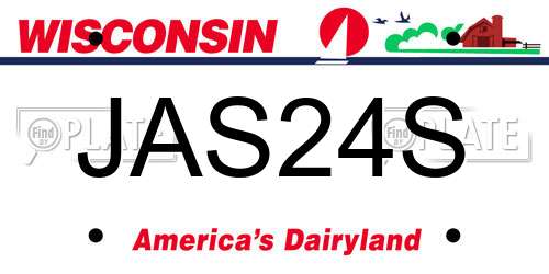 JAS24S Wisconsin License Plate