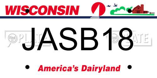JASB18 Wisconsin License Plate