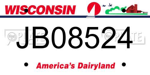 JB08524 Wisconsin License Plate