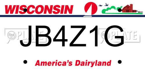 JB4Z1G Wisconsin License Plate