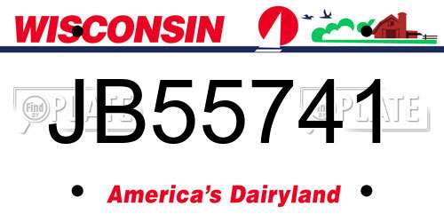 JB55741 Wisconsin License Plate