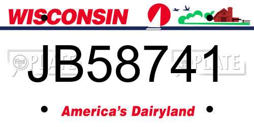 JB58741 Wisconsin License Plate