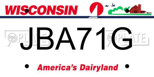 JBA71G Wisconsin License Plate