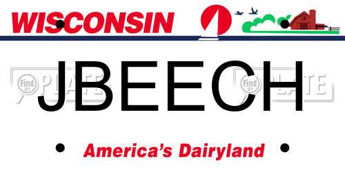 JBEECH Wisconsin License Plate
