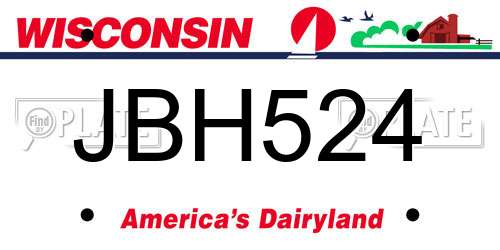JBH524 Wisconsin License Plate