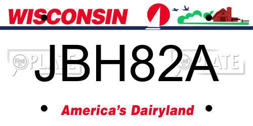 JBH82A Wisconsin License Plate