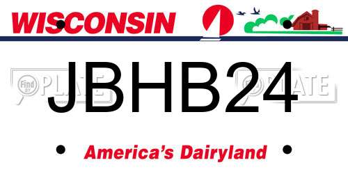 JBHB24 Wisconsin License Plate