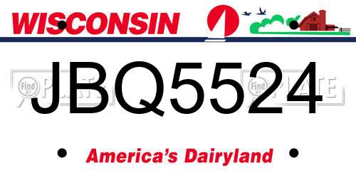 JBQ5524 Wisconsin License Plate