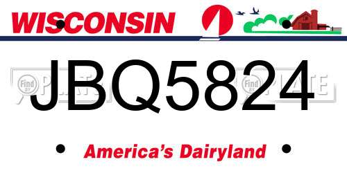 JBQ5824 Wisconsin License Plate