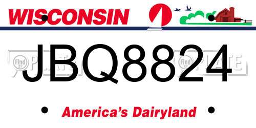 JBQ8824 Wisconsin License Plate