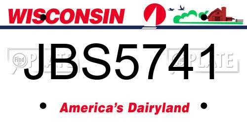 JBS5741 Wisconsin License Plate