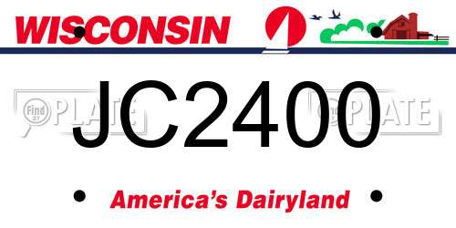 JC2400 Wisconsin License Plate