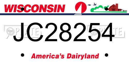 JC28254 Wisconsin License Plate