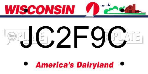 JC2F9C Wisconsin License Plate