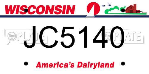 JC5140 Wisconsin License Plate