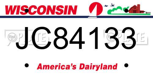 JC84133 Wisconsin License Plate