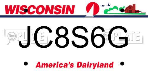JC8S6G Wisconsin License Plate