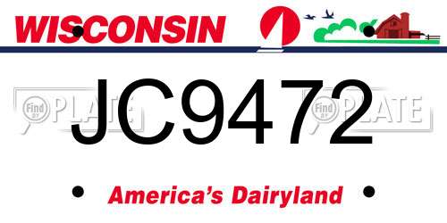 JC9472 Wisconsin License Plate