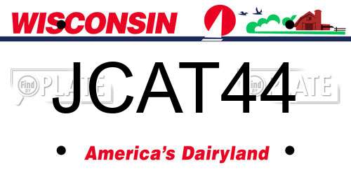 JCAT44 Wisconsin License Plate