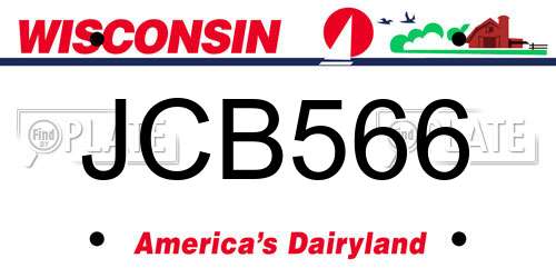JCB566 Wisconsin License Plate