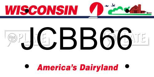 JCBB66 Wisconsin License Plate