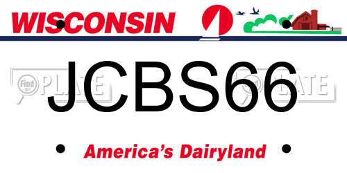 JCBS66 Wisconsin License Plate