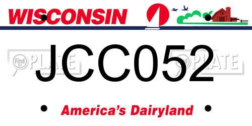 JCC052 Wisconsin License Plate