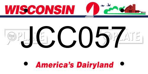 JCC057 Wisconsin License Plate