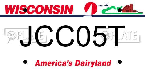 JCC05T Wisconsin License Plate