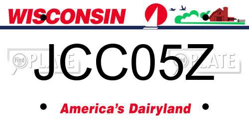 JCC05Z Wisconsin License Plate