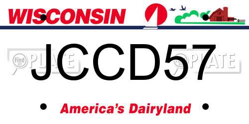 JCCD57 Wisconsin License Plate