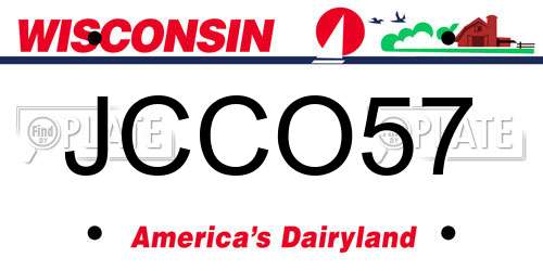 JCCO57 Wisconsin License Plate