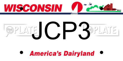JCP3 Wisconsin License Plate