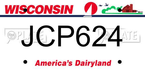 JCP624 Wisconsin License Plate