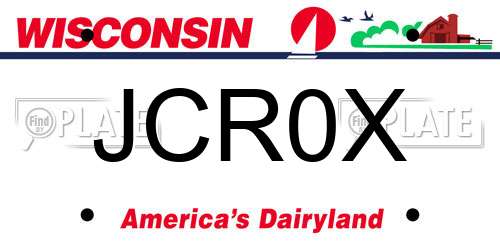 JCR0X Wisconsin License Plate