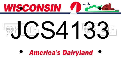 JCS4133 Wisconsin License Plate