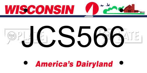 JCS566 Wisconsin License Plate