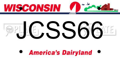 JCSS66 Wisconsin License Plate