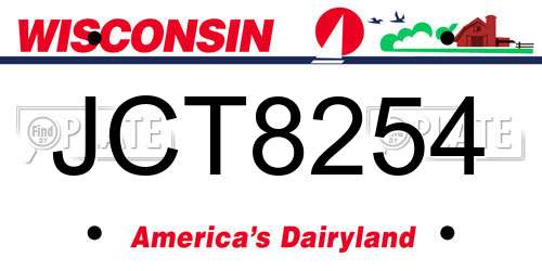 JCT8254 Wisconsin License Plate