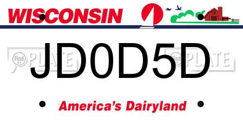 JD0D5D Wisconsin License Plate