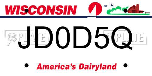 JD0D5Q Wisconsin License Plate